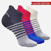 Load image into Gallery viewer, Bamboo Men Ankle Socks (Striped) - 3 Pairs