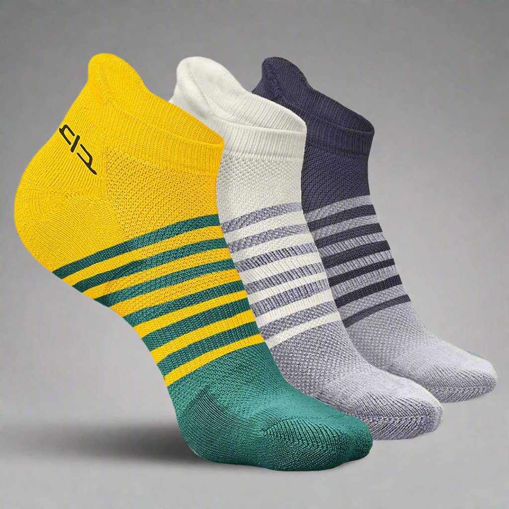 Heelium Bamboo Men Ankle Socks (Striped) - 3 Pairs