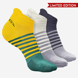 Bamboo Men Ankle Socks (Striped) - 3 Pairs