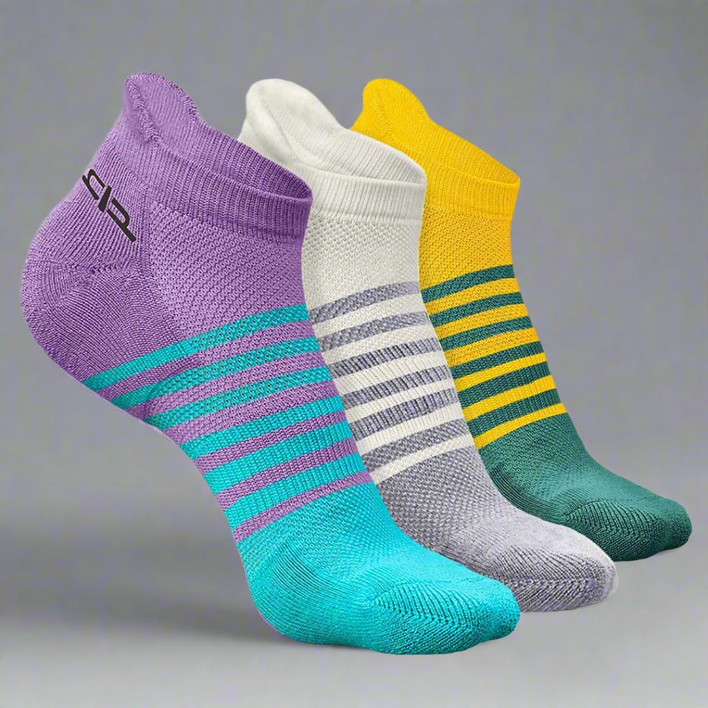Heelium Bamboo Men Ankle Socks (Striped) - 3 Pairs
