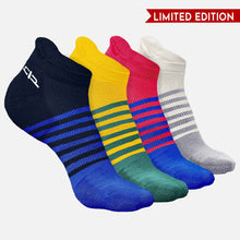 Load image into Gallery viewer, Bamboo Men Ankle Socks (Striped) - 4 Pairs