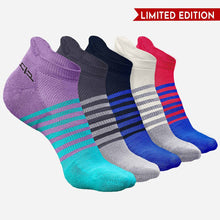 Load image into Gallery viewer, Bamboo Men Ankle Socks (Striped) - 5 Pairs