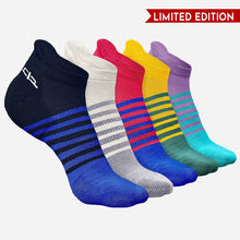 Load image into Gallery viewer, Bamboo Men Ankle Socks (Striped) - 5 Pairs