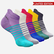 Load image into Gallery viewer, Bamboo Men Ankle Socks (Striped) - 5 Pairs