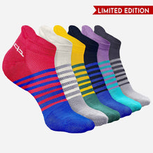 Load image into Gallery viewer, Bamboo Men Ankle Socks (Striped) - 6 Pairs