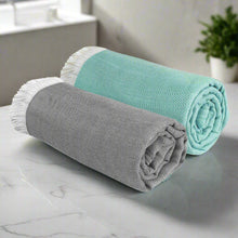 Load image into Gallery viewer, Heelium Bamboo Turkish Bath Towel - Set of 2