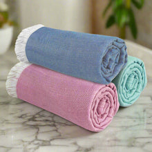 Load image into Gallery viewer, Heelium Bamboo Turkish Bath Towel - Set of 3