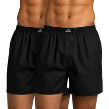 Load image into Gallery viewer, Two pairs of black boxer briefs on a gray background