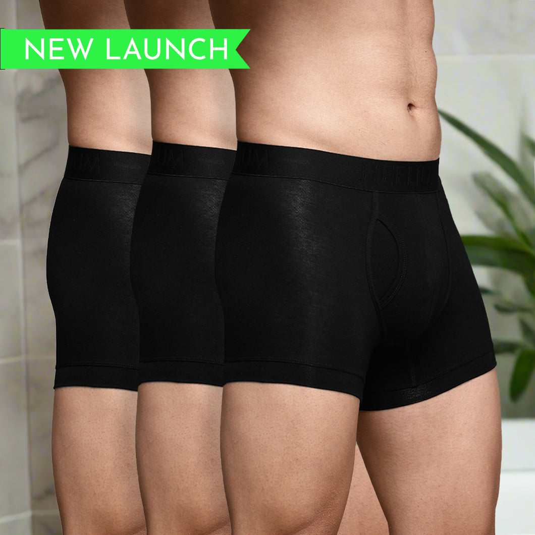 Heelium Bamboo Underwear Trunk (Keyhole) For Men - Pack of 3