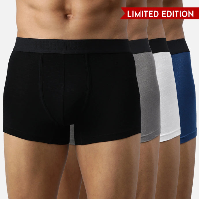 Heelium Bamboo Underwear Trunk For Men - Pack of 4