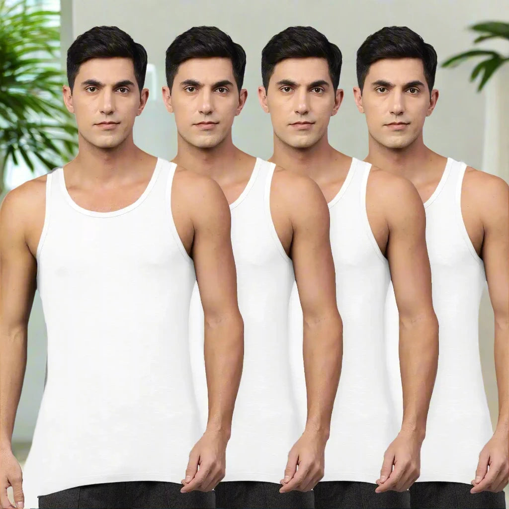 Heelium Bamboo Vest for Men - Pack of 4