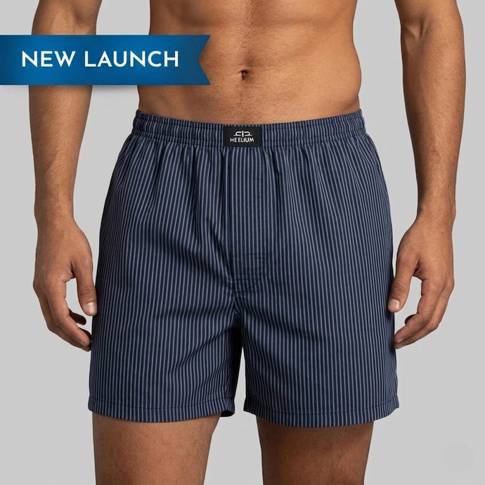 Men 9in Boxer Heelium Striped Bamboo Boxers For Men - Pack of 1