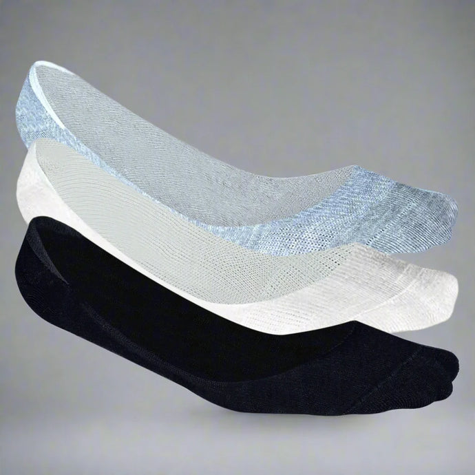 Bamboo No Show Socks for Women (Solid) - Pack of 3