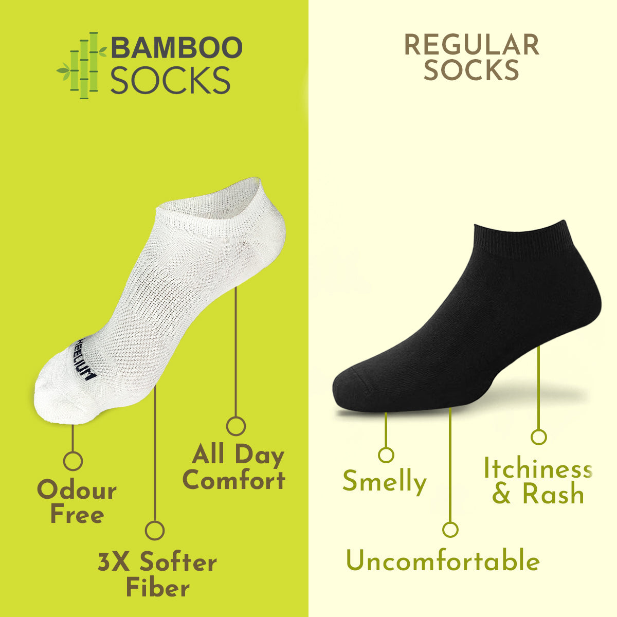 Heelium Bamboo Zero Socks for Men - 6 Pairs