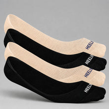 Load image into Gallery viewer, Heelium Bamboo No Show Socks for Women (Solid) - Pack of 4