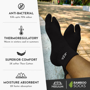 Bamboo Toe Ankle Socks for Women - 3 Pairs