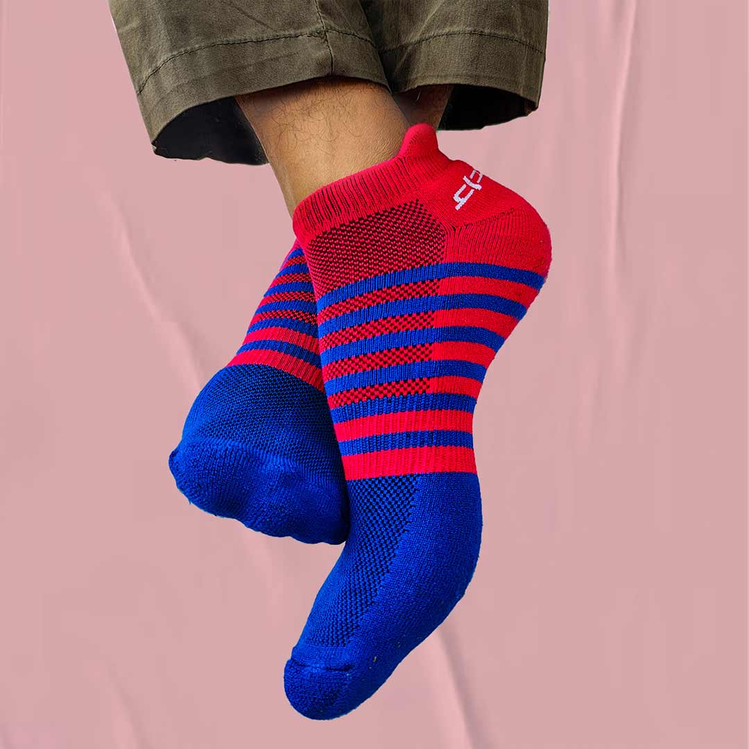 Heelium Bamboo Men Ankle Socks (Striped) - 2 Pairs