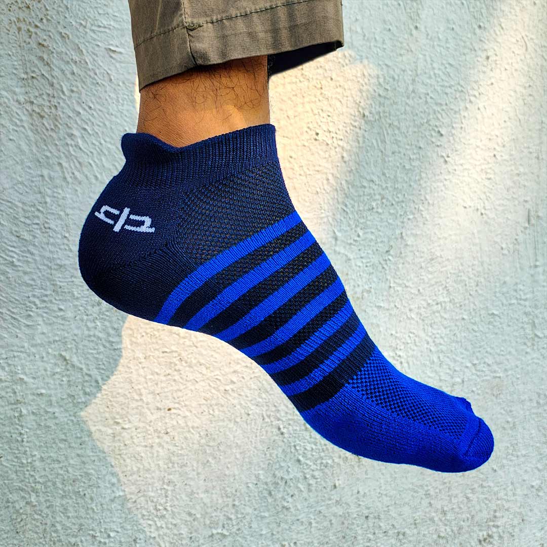 Heelium Bamboo Men Ankle Socks (Striped) - 3 Pairs