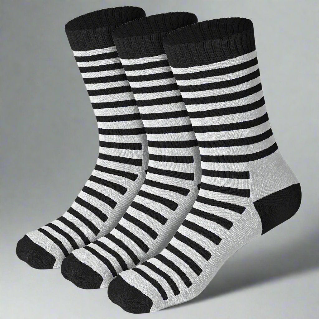 Heelium Bamboo Kids Crew Socks (Stripes) - 3 Pairs