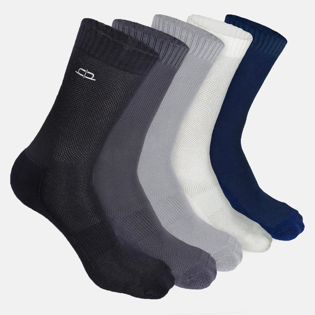 Bamboo Men Crew Socks (Solids) - 5 Pairs