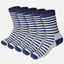 Load image into Gallery viewer, Bamboo Kids Crew Socks (Stripes) - 5 Pairs
