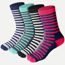 Load image into Gallery viewer, Bamboo Kids Crew Socks (Stripes) - 4 Pairs