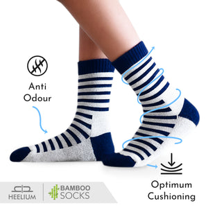 Bamboo Kids Crew Socks (Stripes) - 2 Pairs
