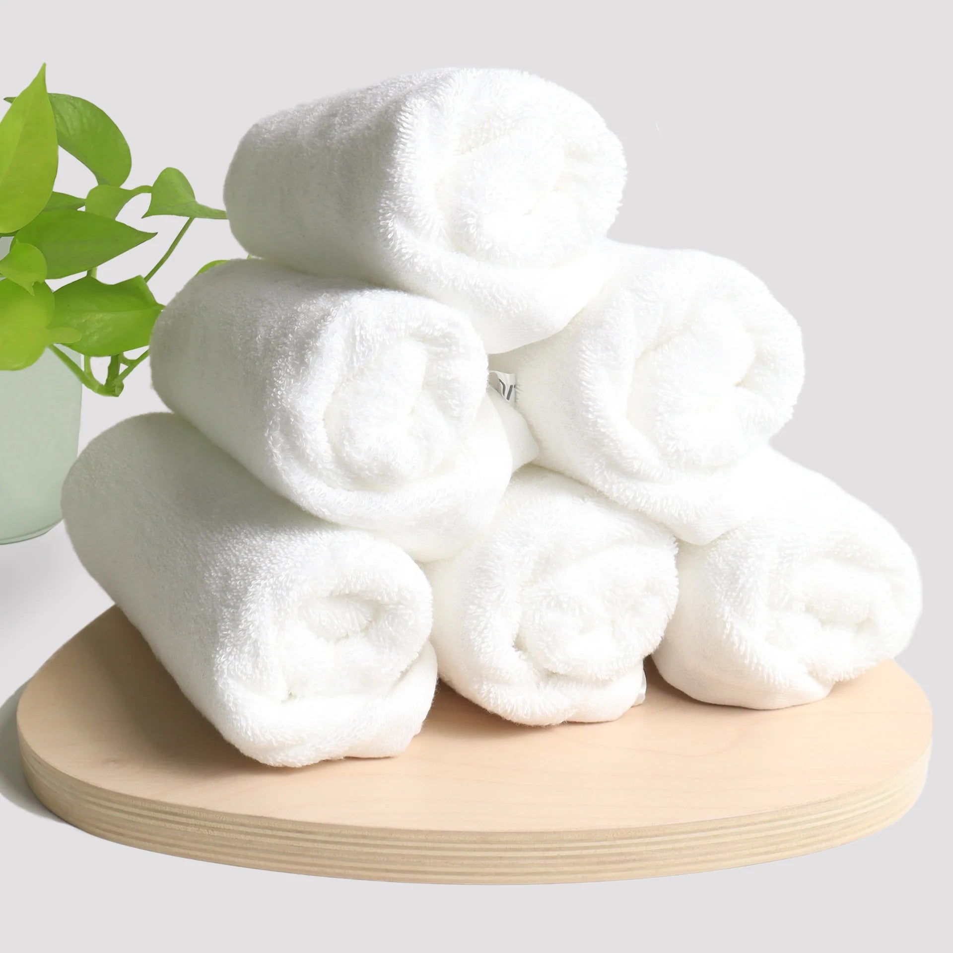 Bamboo Hand Towels Set of 6 Heelium