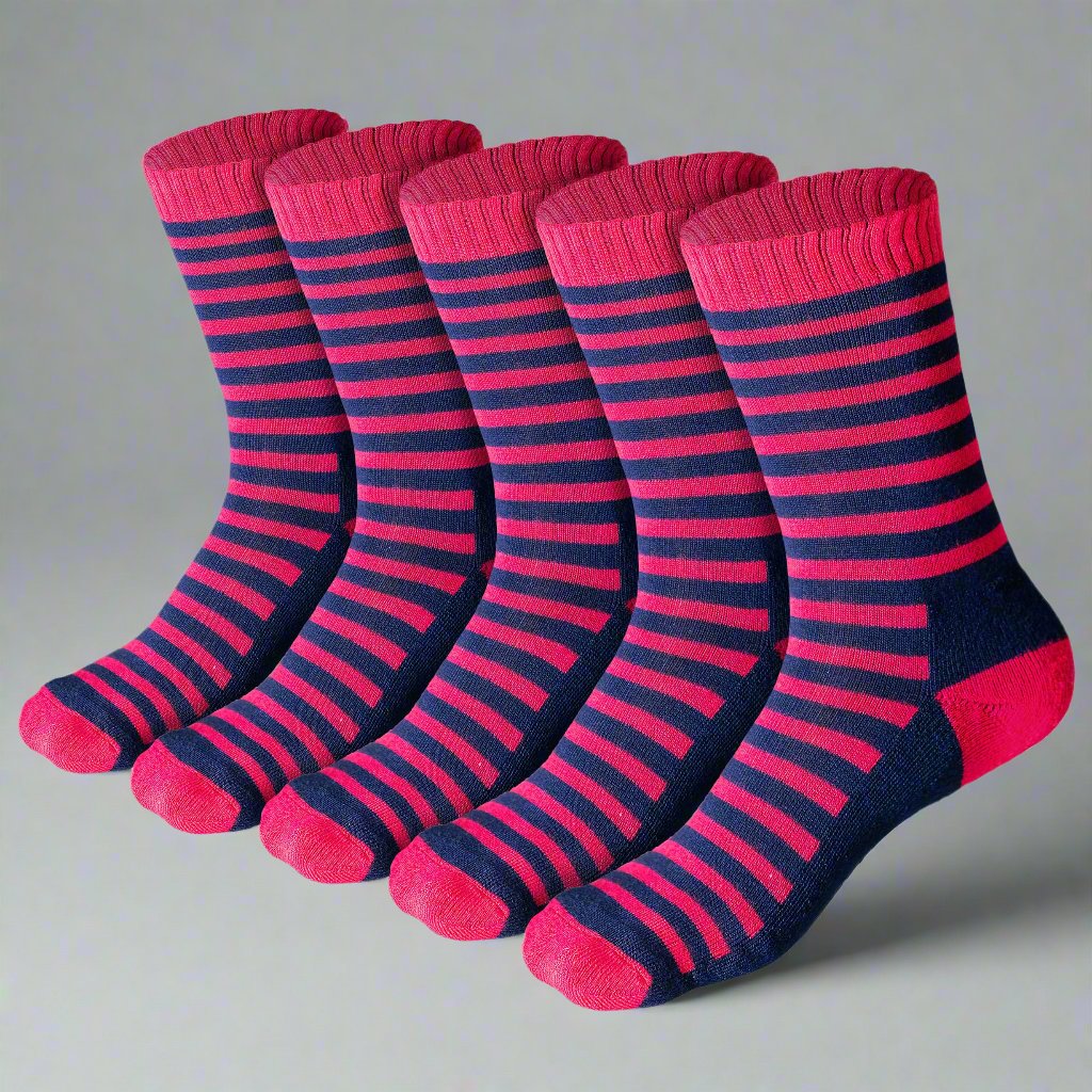 Bamboo Kids Crew Socks (Stripes) - 5 Pairs