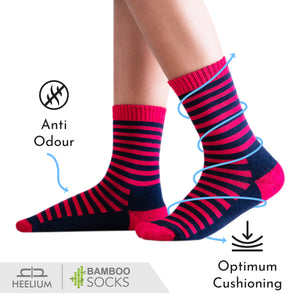 Bamboo Kids Crew Socks (Stripes) - 5 Pairs
